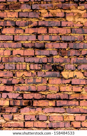 Background and texture on the basis of a brick wall of the rustic colored bricks.
