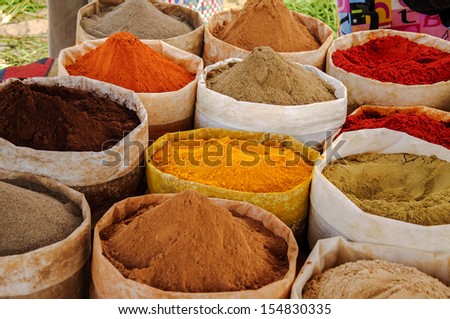 Morocco, spices at local market
