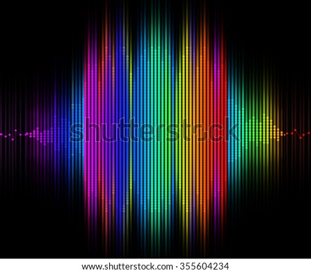 Rainbow Colored Sound Wave Wide