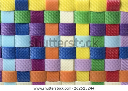 Texture of colorful checkered plastic strip