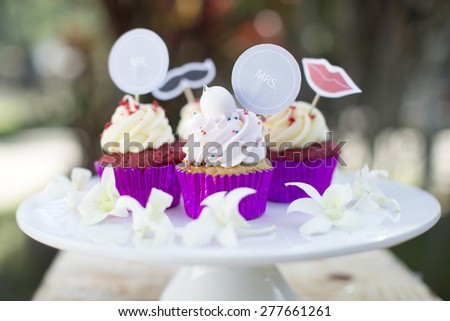 Wedding cupcake  (Selective focus)