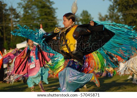 WEST VANCOUVER, BC, CANADA - JULY 10: Native Indian women dance during annual Squamish Nation Pow Wow on July 10, 2010 in West Vancouver, BC, Canada