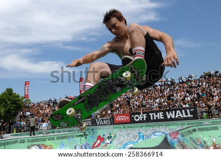 VANCOUVER, CANADA - JULY 12, 2014: Athletes compete in the 2014 Van Doren Invitational skateboard competition in Vancouver, Canada, on July 12, 2014.