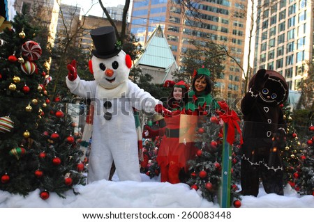 VANCOUVER, CANADA - DECEMBER 2, 2012: Thousands of participants and spectators took part in an annual The Santa Claus Parade in Vancouver, Canada, on December 2, 2012.