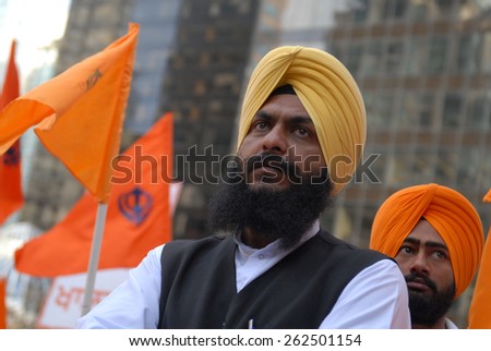 VANCOUVER, CANADA - MARCH 25, 2012: Canada's Sikhs rally in solidarity with Bhai Balwant Singh Rajoana in Vancouver, Canada, March 25, 2012.