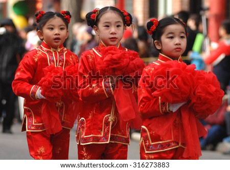 VANCOUVER, CANADA - FEBRUARY 17, 2013: Thousands of people took part in the Chinese New Year Parade and celebrations at Chinatown in Vancouver, Canada, Feb. 17, 2013.