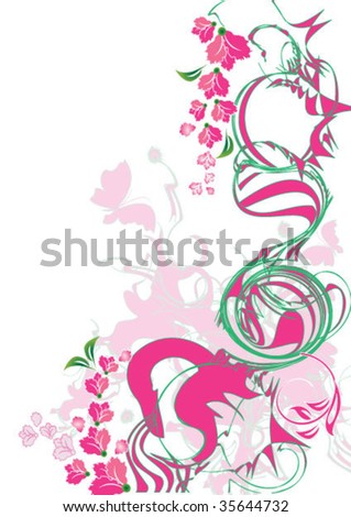 pink flowers background. stock vector : Pink flower.