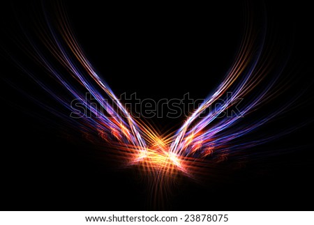 stock photo : This Phoenix Fire Bird abstract fractal image is in vibrant 