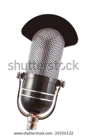 Retro microphone used for radio, talk back, news broadcasts