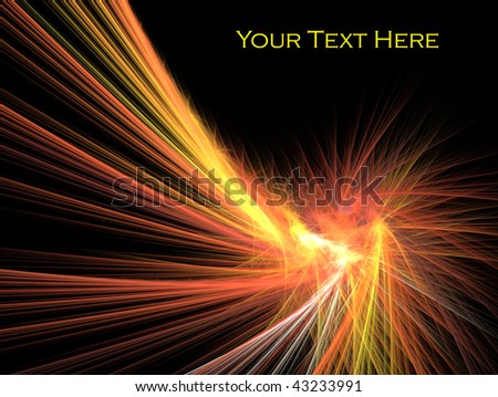 Vibrant spark background in orange and gold tones over black background, with copy space in top right hand corner.
