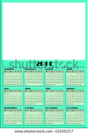 A useful 2011 Calendar in green with full year calendar at the bottom and copy space at the top for your image, or promotional text.
