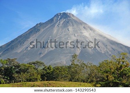 Arenal Volcano with Small Eruption