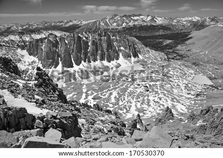 Peering into the Heart of the Sierra Nevada Mountains from Mount Whitney, California