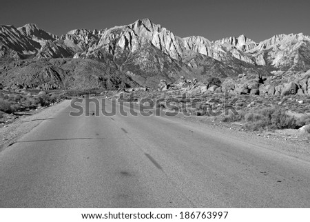 Driving in the Eastern Sierra, Sierra Nevada Mountains, California