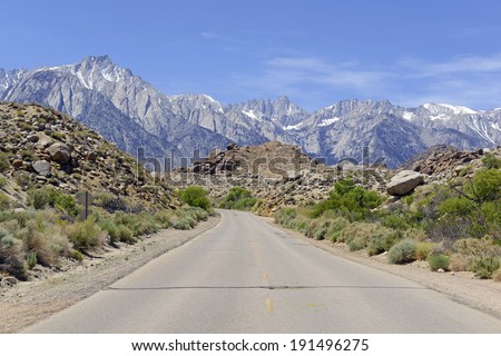 Driving to Mount Whitney and the Sierra Nevada Mountains, California, USA