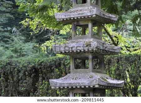 PORTLAND OREGON CIRCA JULY 2014. Portland\'s Japanese Garden is one of the top attractions contributing to city\'s increase in popularity with tourists as well as its recent growth in population.