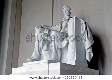 Statue of Abraham Lincoln, Lincoln Memorial, Washington DC, USA
