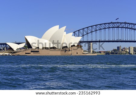 SYDNEY - CIRCA NOVEMBER 2014.  The Sydney Opera House is an epicenter of performing arts which draws tourists from around the globe contributing to the recent rapid increase in tourism in Australia.