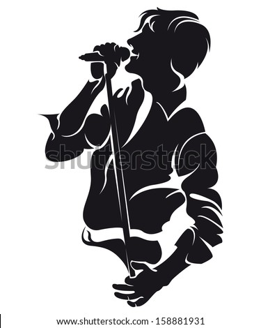 Vector Singing Man, Silhouette - 158881931 : Shutterstock