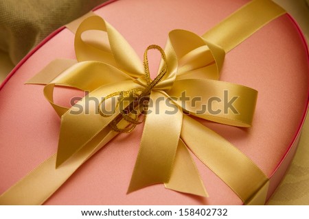 Gift. Gift wrapping. Bows, ribbons, beautiful box. surprise