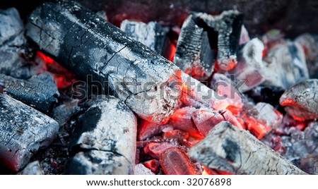 The heated coals