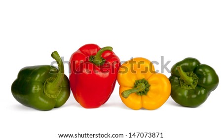 Line of four bell pepper