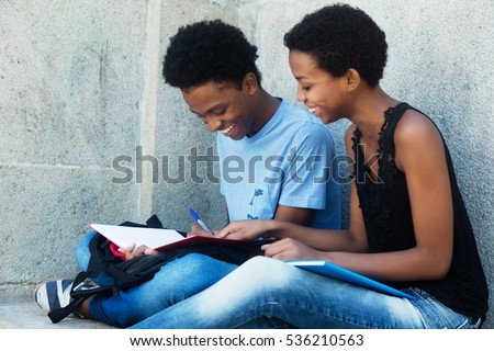 Learning african american student couple