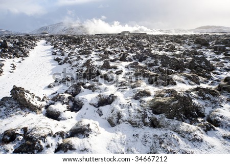 landscape of rocks with snow