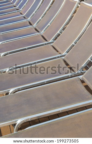 Deck Chairs on a cruise ship deck.