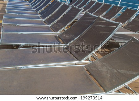 Deck Chairs on a cruise ship deck