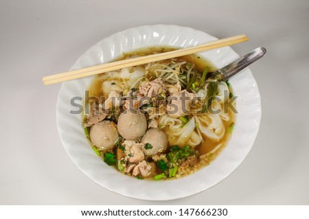 Thai noodle food on white table
