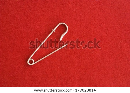 safety pin and material sample