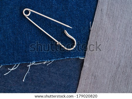 safety pin and material sample