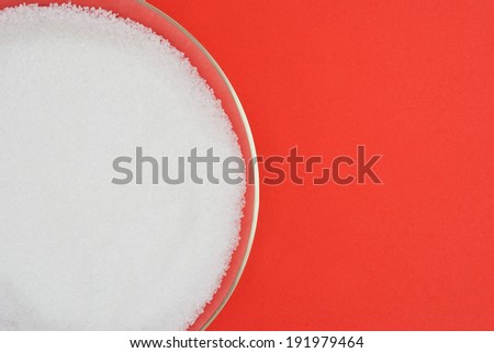sugar on colored background
