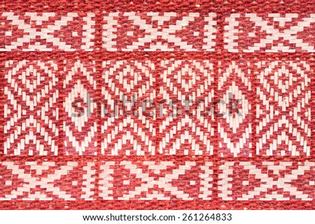ethnic ornament on natural linen textile