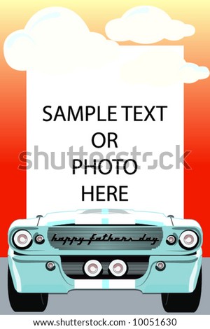 stock vector Mustang Boy Fathers day Card