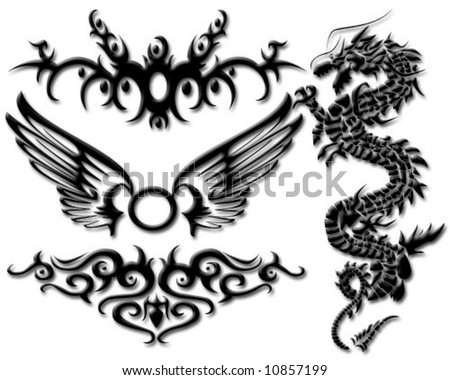 stock vector Vector illustration of tribal tattoo pattern