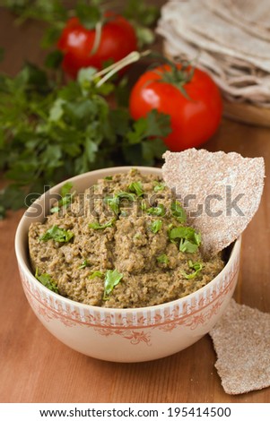 Baba ghanoush - dish of Arabic cuisine made of eggplants and tahina