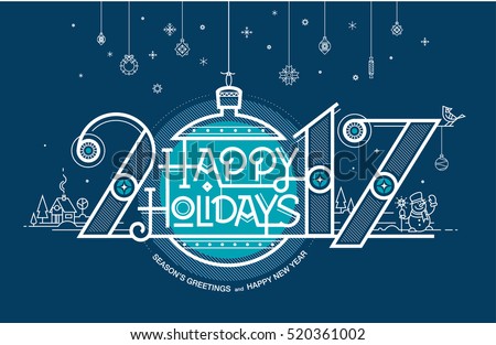 Happy New Year card, Season's greetings and Happy New Year