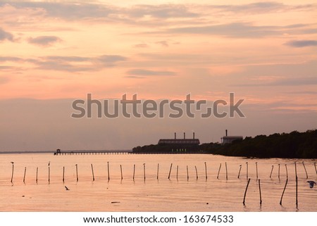 sea at twilight, Bangpu recreation center, Thailand