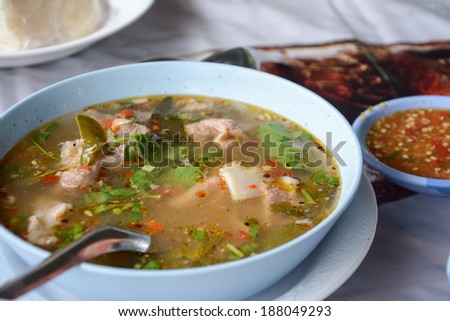 Spicy Steamed Pork Spare Ribs Soup, hot and spicy