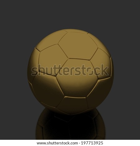 gold football  isolate on black