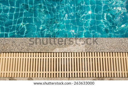 swimming pool and gutter water overflow and sand wash terrace
