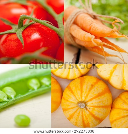 fresh healthy vegetables selection food collage composition