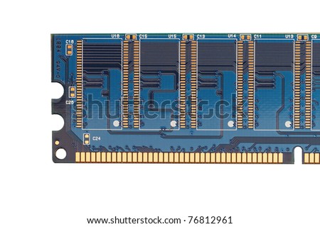 image of back view of a DDR memory module