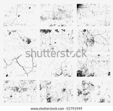 Collection of grunge textures. Vector.