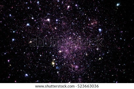 The bright star cluster in outer space galaxy. Nebula galaxy in space.