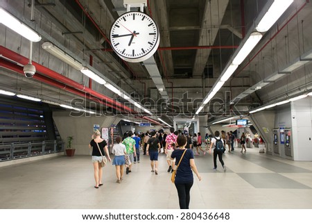 BANGKOK, THAILAND - MARCH 16 : Interior view of Suvarnabhumi Airport Rail Link Station on March 16, 2015 in Bangkok, Thailand. Airport Rail Link opened for service on 23 August 2010.