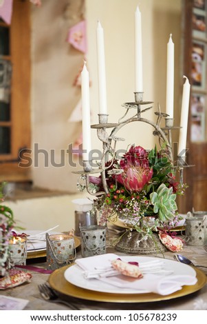 centerpieces candles wedding reception flowers