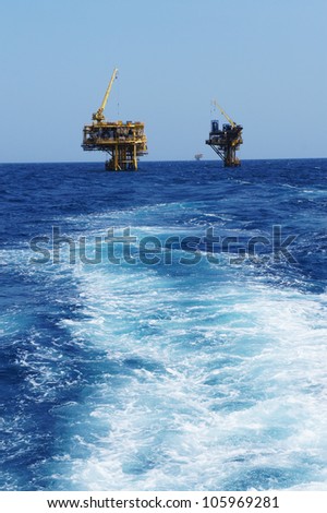 Two Offshore Production Platforms For Oil and Gas Development in The Ocean